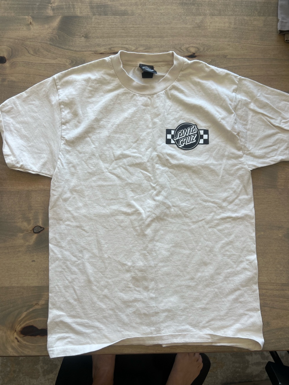 Santa Cruz Skateboards Cream Tee with Black Logo